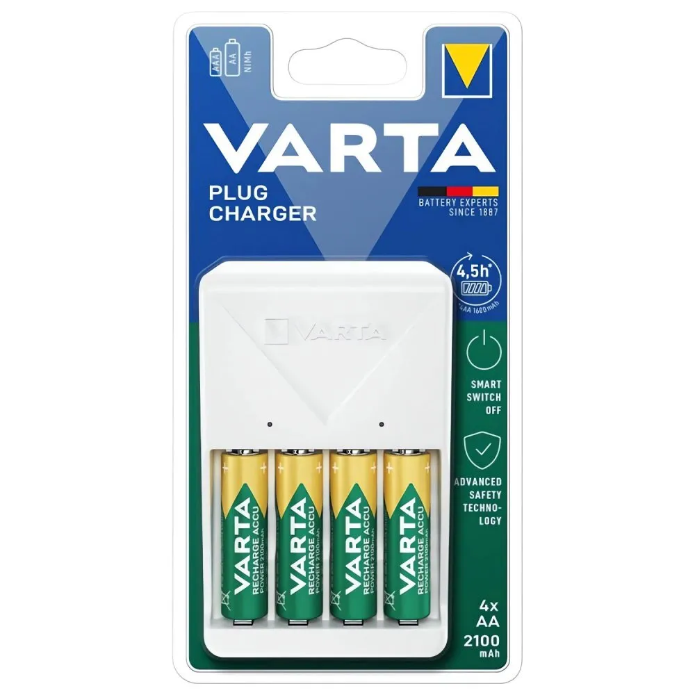 VARTA CHARGEUR PLUG AA/AAA 4X4AA 2100mah