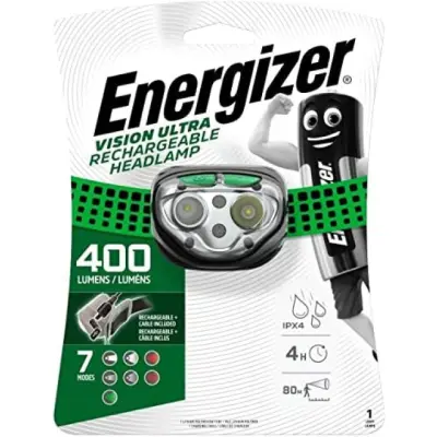 ENERGIZER HEADLAMP VISION RECHARGEABLE 400 LUMENS