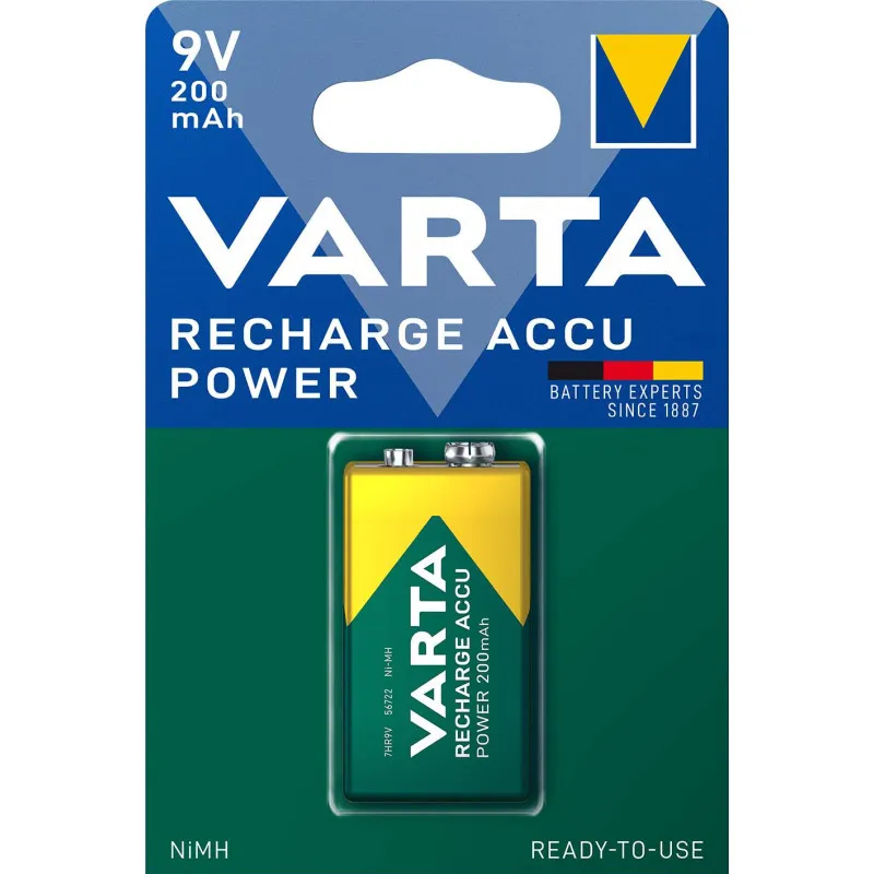 VARTA RECHARGEABLES 9V,1pcs 200 mAh
