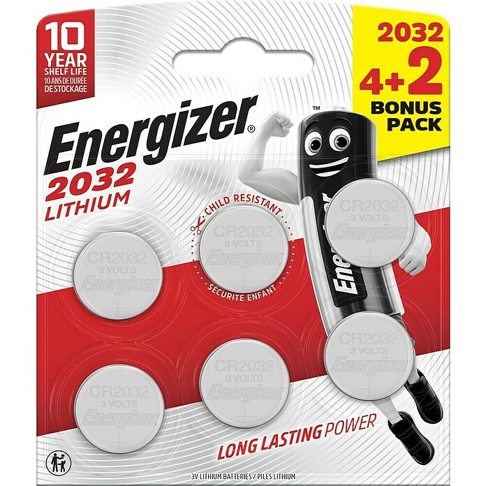 CR2032 Lithium 3v Energizer 6pcs