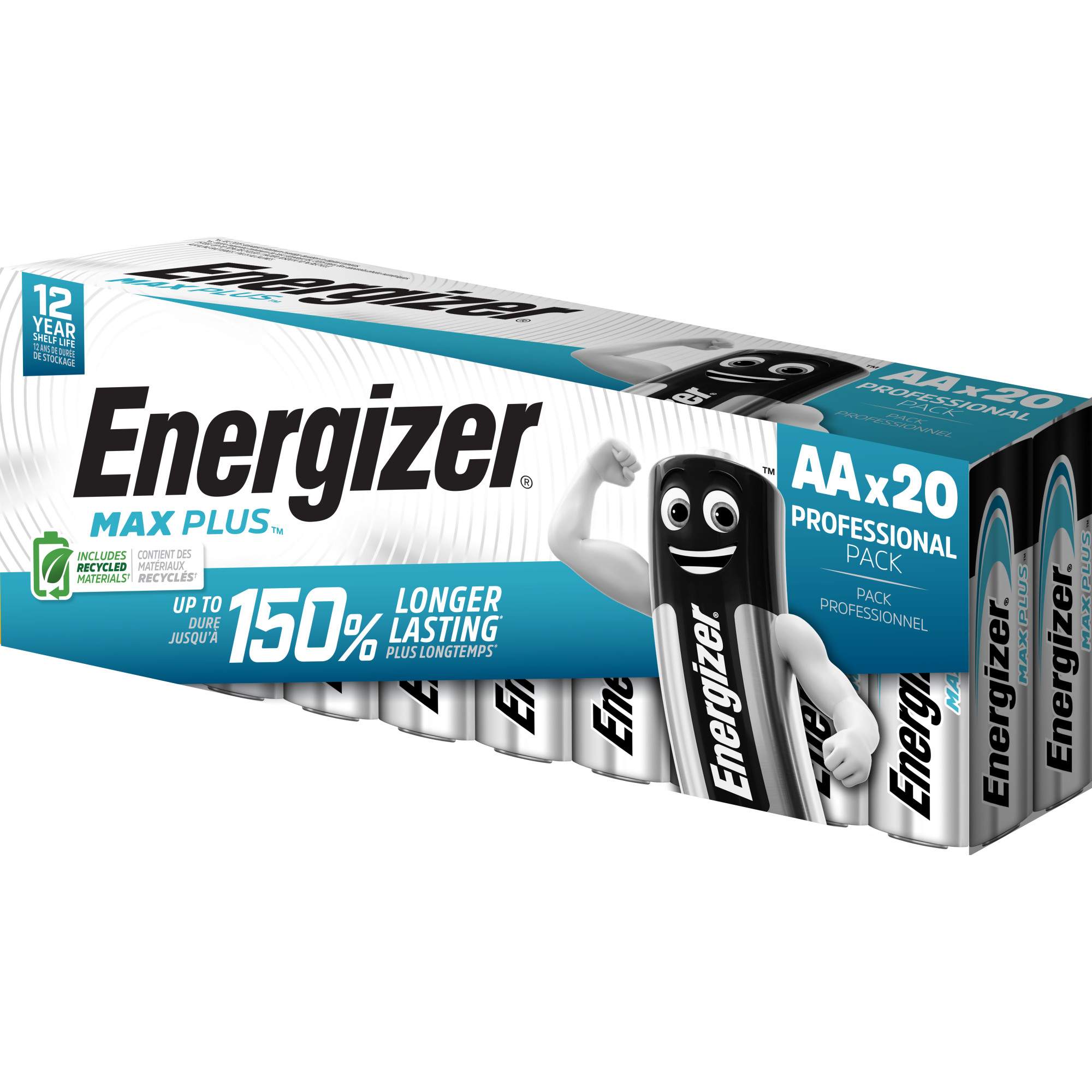Energizer Max Plus - Pack de 20 piles Alcalines AA/LR06 - 1,5v