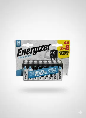 Energizer Max Plus - Pack de 16 (8+8) piles Alcalines AA/LR06 - 1,5v