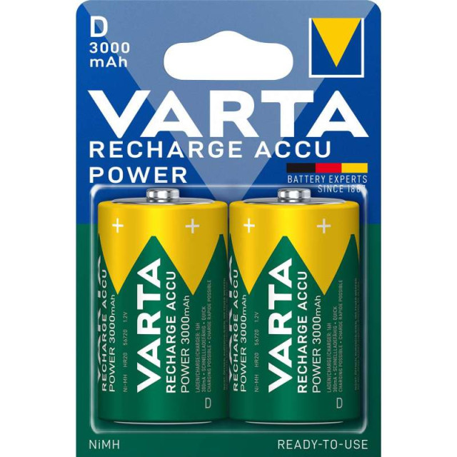 PILES RECHARGEABLES VARTA Accu Power R20/D